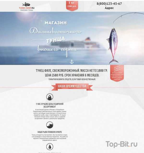 landing base44 03 Landing Page з продажу філе тунця