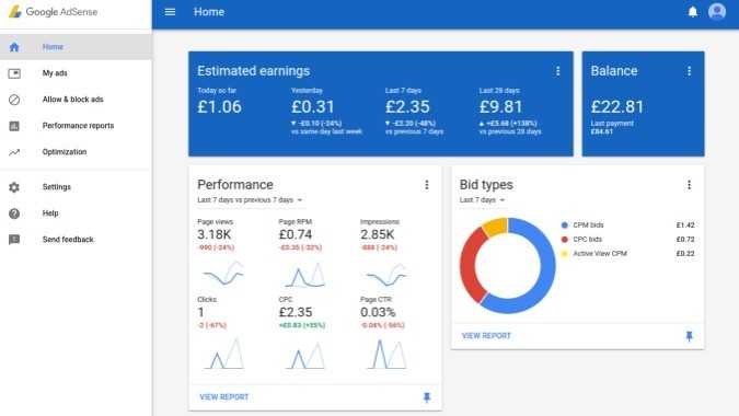 AdSense активирует новый интерфейс