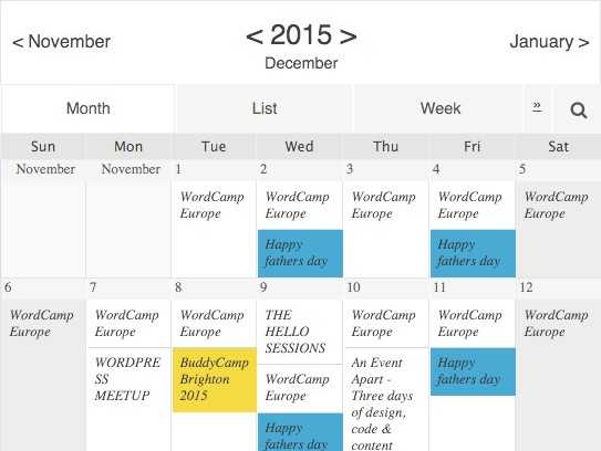 Event Calendar WD – календарь управления событиями