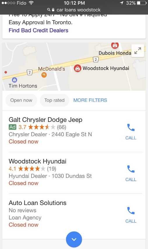 Google экспериментирует с компактным локальным блоком