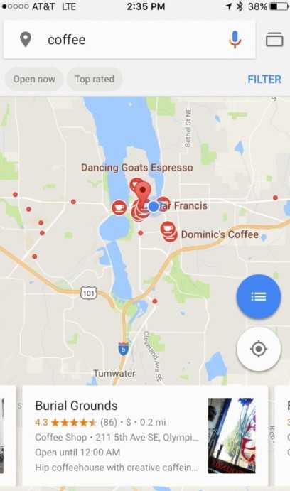 Google опробовал новый дизайн локальной выдачи