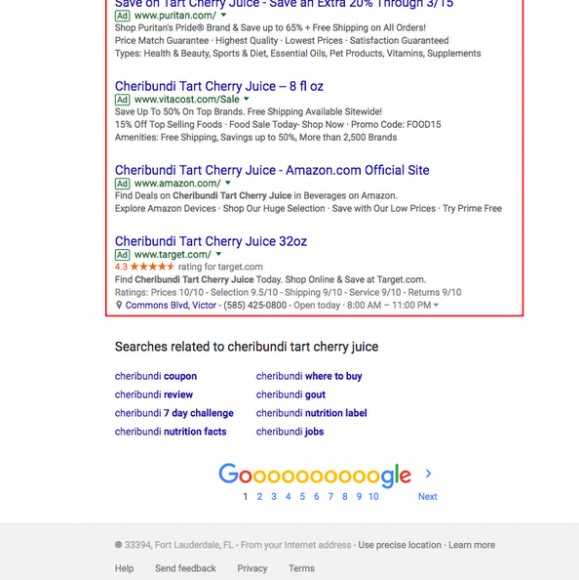 Google экспериментирует с десятком рекламных мест