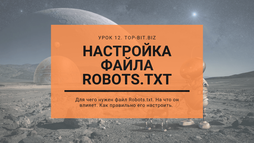 robots.txt Настройка Robots.txt. Урок 12 1 НАСТРОЙКА ФАЙЛА ROBOTS.TXT